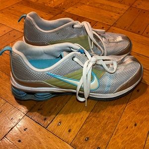 Nike Silver and Blue Athletic Shoes